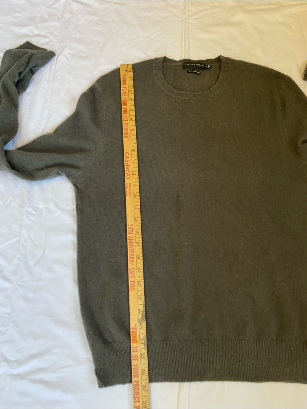 Ralph Lauren Men’s Grey 100% Crewneck Sweater XL Minimalist Quiet Luxury READ - Picture 12 of 16